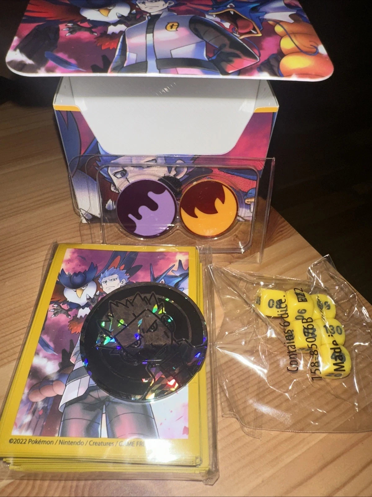 Klara Deck Box and Cryus Sleeves, Dice, Coin, Markers, Pokemon Tournament