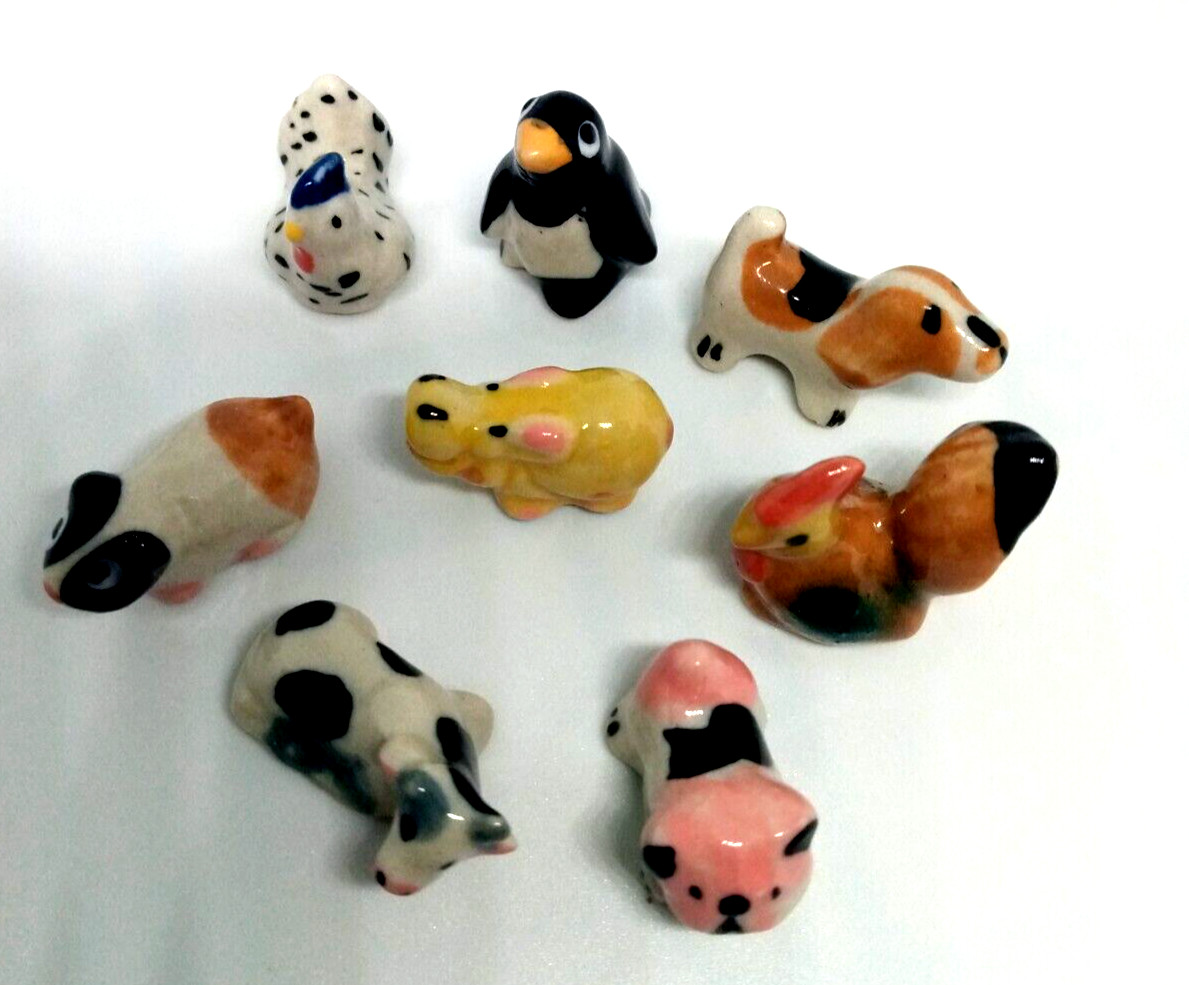 Miniature Dollhouse Ceramic Animals Hand Panted Statue Collectibles Lot 50 Pcs/F