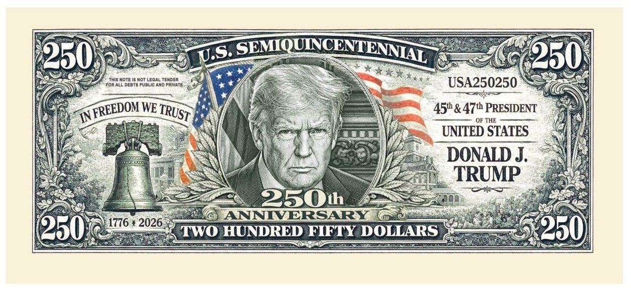 10 Pack Donald Trump USA 250th Anniversary Dollar Bill Collectible Freedom Money