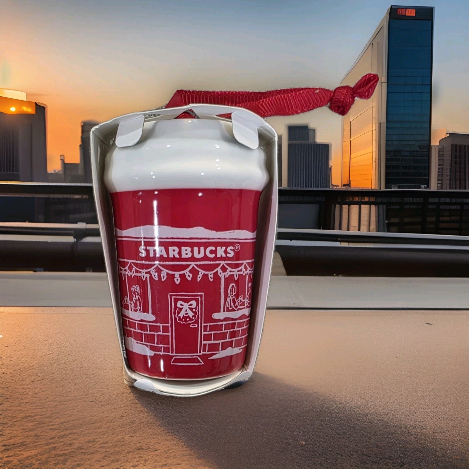 NEW Starbucks 2025 Christmas Holiday Cheers Store Front Red Cup Ornament