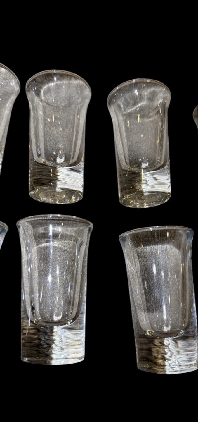 Libbey Clear Fluted Heavy Shot Glasses Numbered Bar Whiskey Brandy 20 Available