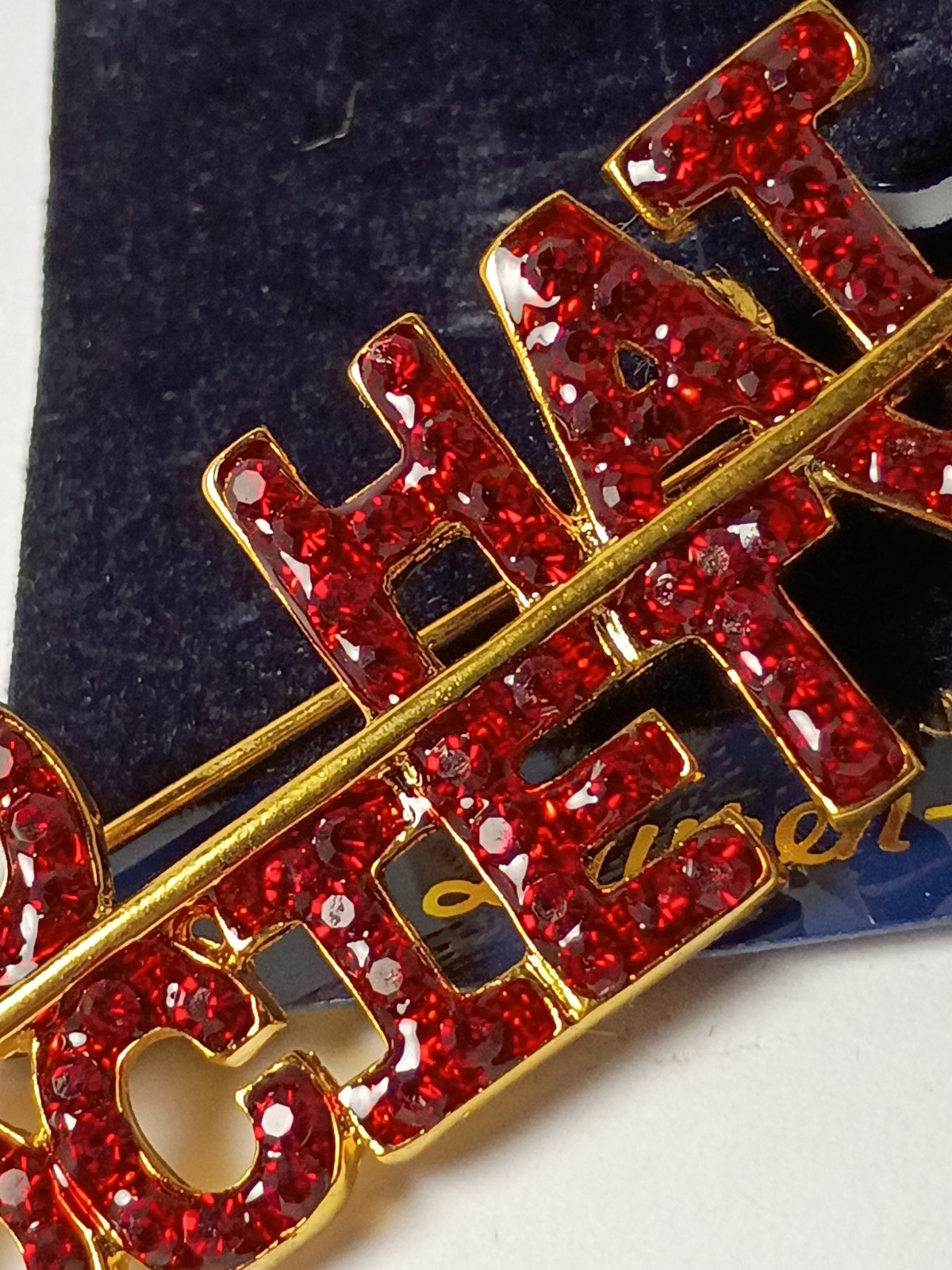 Vintage 2002 Red Hat Society Rhinestone Studded Membership Women’s Pin Brooch