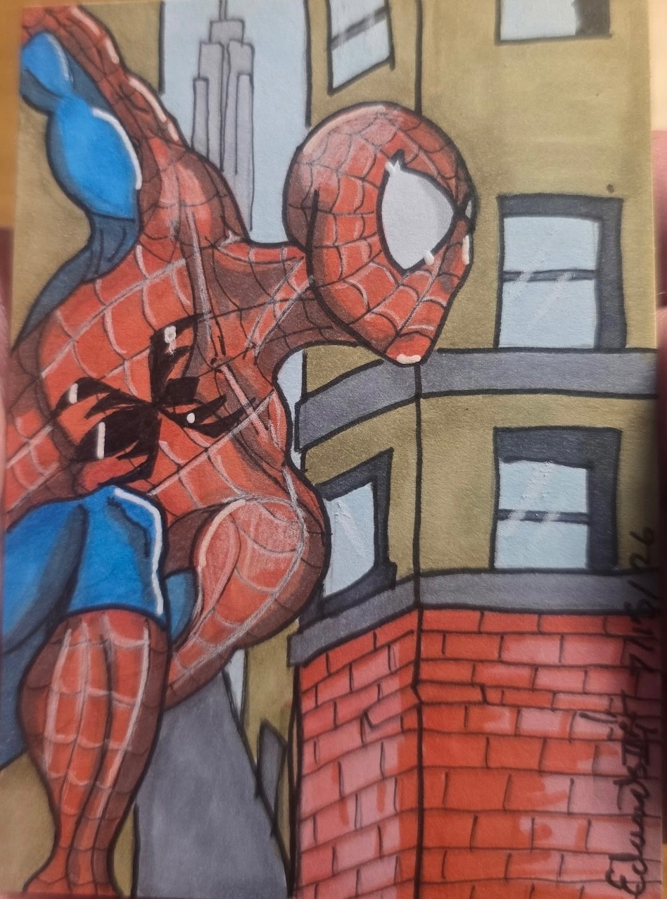 Spiderman Sketch Card Local Artist Hand Drawn, Signed and Sleeved