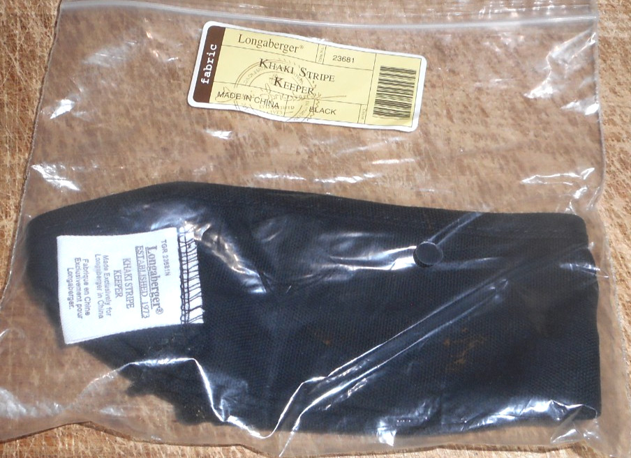 Longaberger Black Khaki Stripe Keeper or Cracker/ Muffin Basket Liner #23681