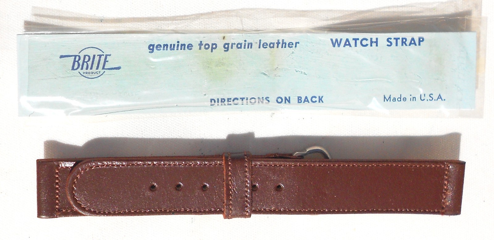 MINT ORIG 1944 DARK BROWN CALFSKIN WATCH BAND BRITE SPECIALTY CO. NY CITY