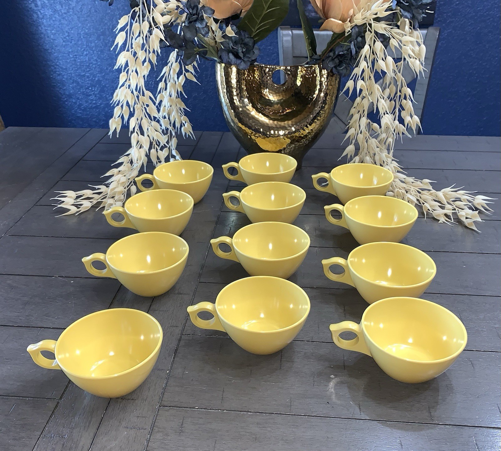 B4 12 LAGUNA MCM Melmac Melamine PLASTIC Coffee TEA CUP Mustard Yellow #308