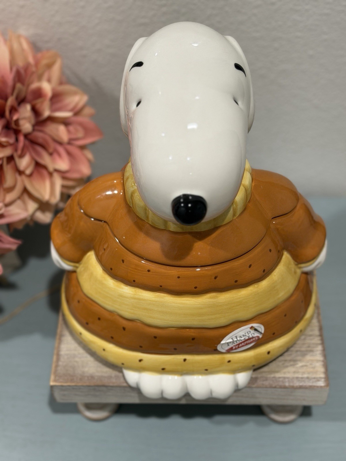 Peanuts New 2026 Zrike Brand Fall Snoopy Cozy Sweater Cookie Jar, 10” Tall