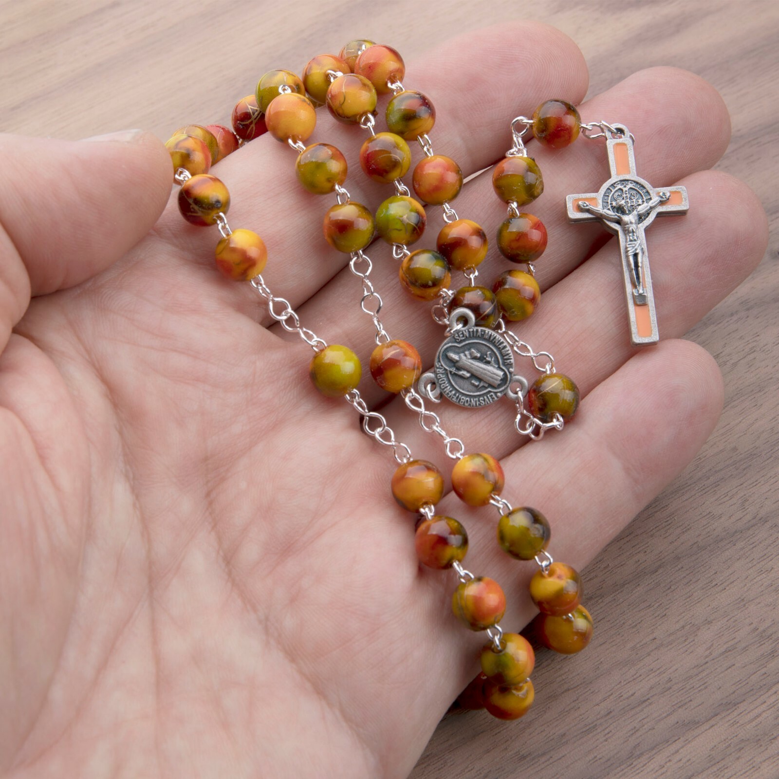 Durable St Benedict Catholic Communion Rosary Men Women Boys Girls Gift Boxed