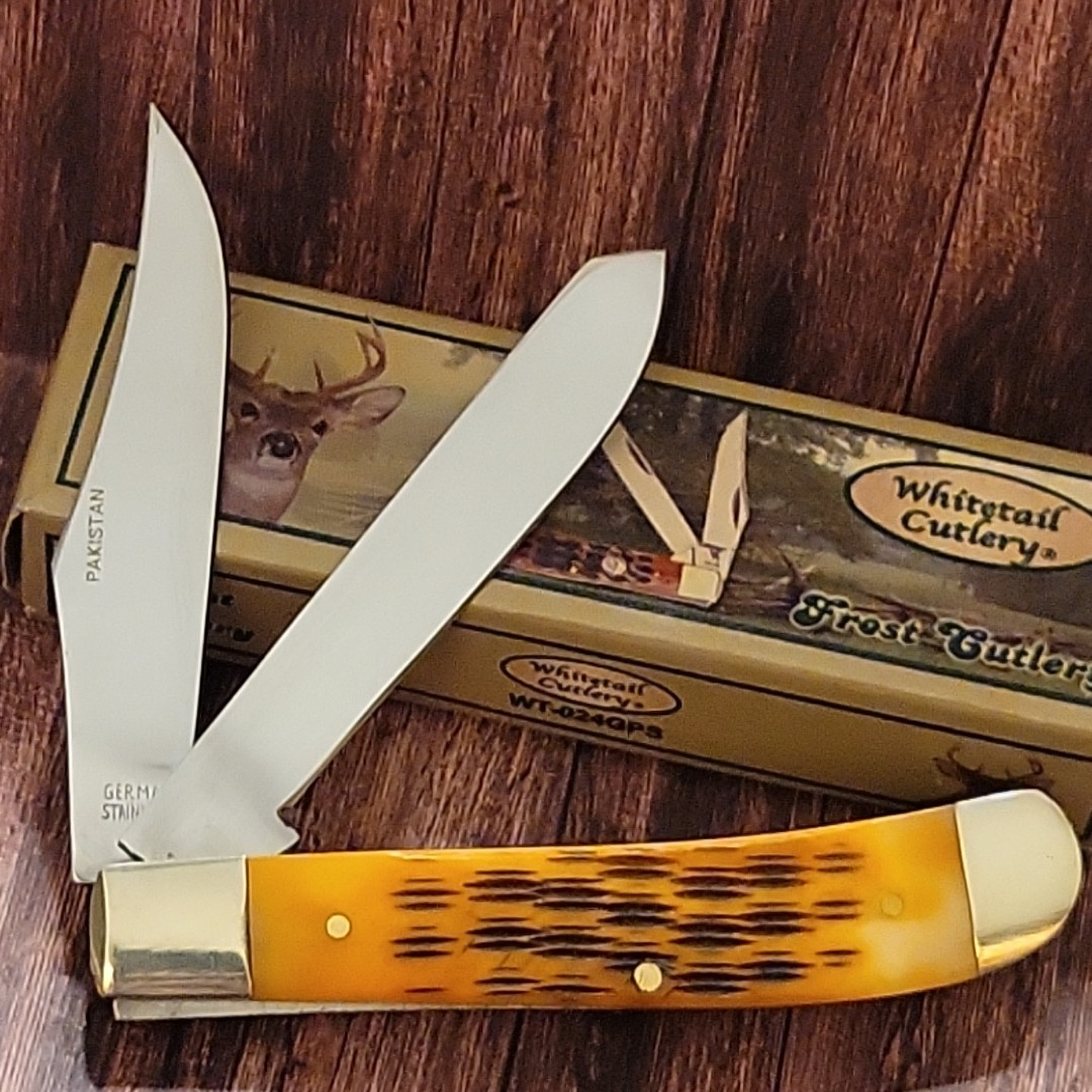 Whitetail Cutlery WT024GPS Mini Trapper Folding Pocket Knife 3.5″ Closed