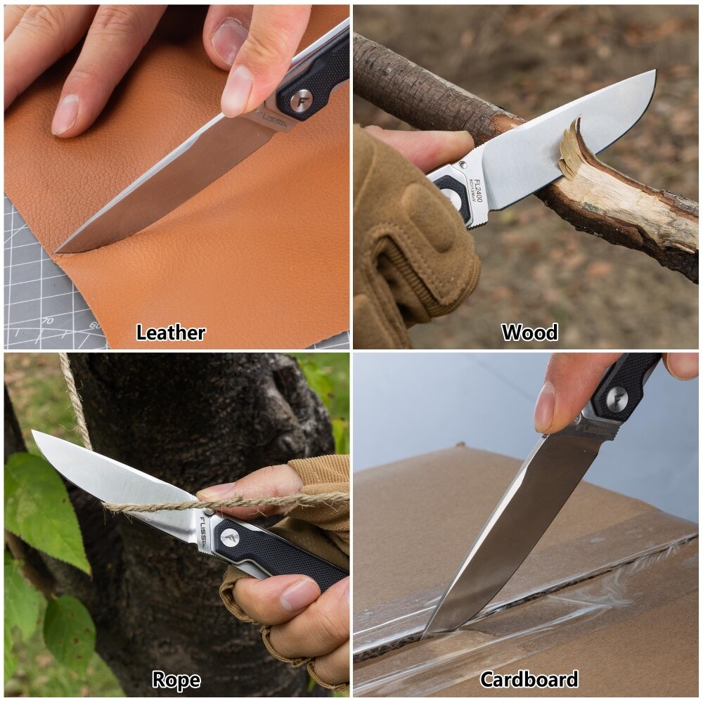 FLISSA Pocket Folding Knife G10 Handle Removable Pocket Clip 3.2″ 8Cr13MoV Blade