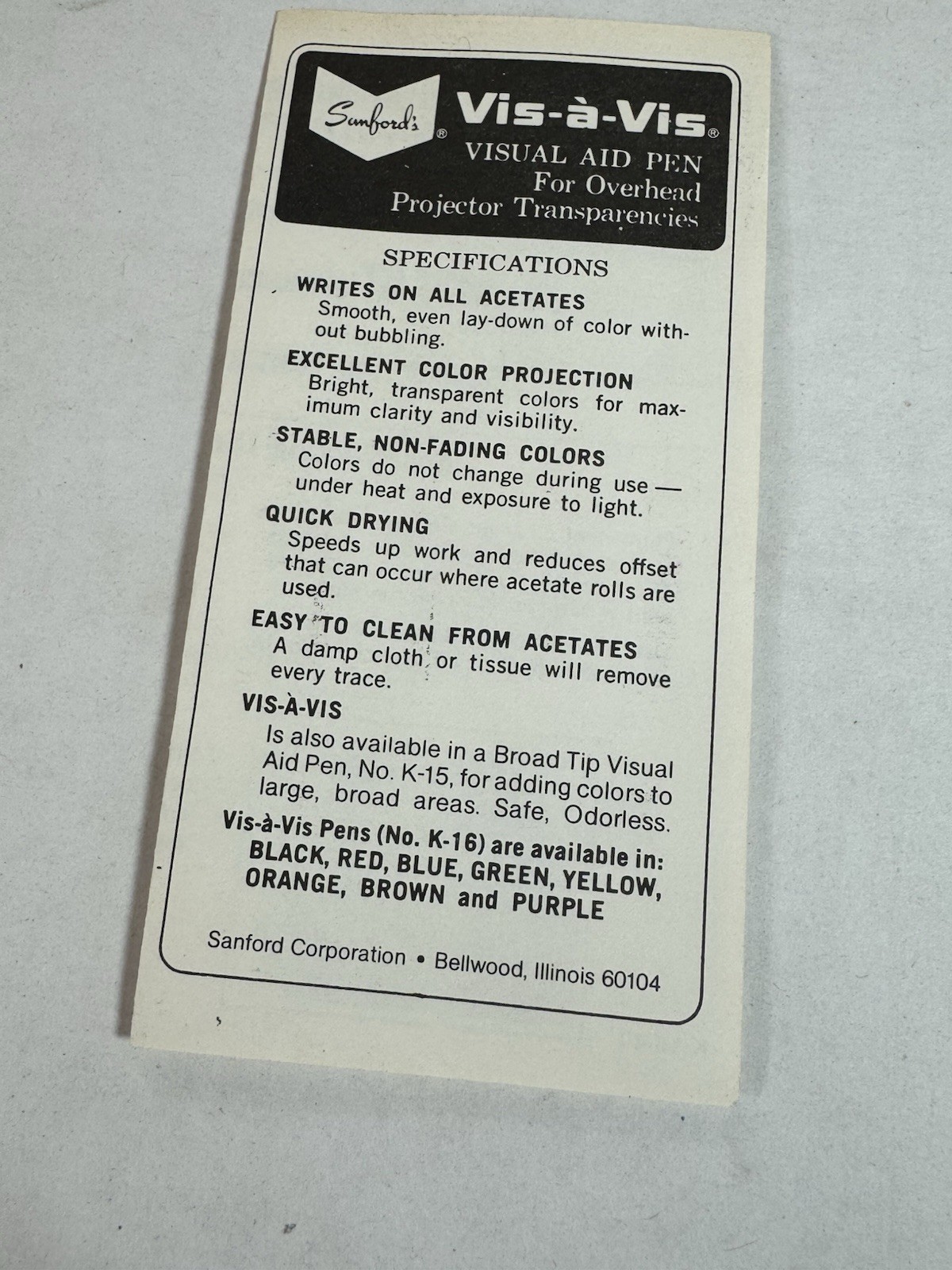 Vintage Sharpie Plastic Pocket Protector, Sanford 1970s 80s – Never Used