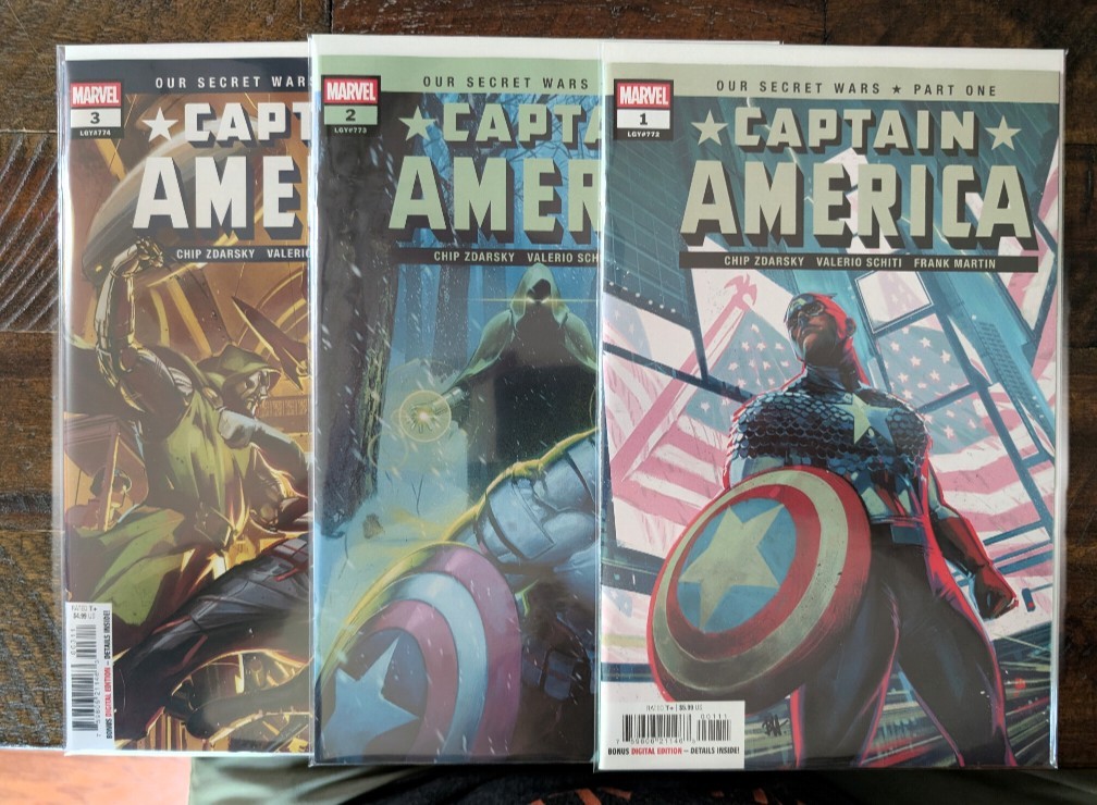 Captain America, Vol. 12 #1, 2, 3 – NM 1st Print, A Covers – Chip Zdarsky (2025)