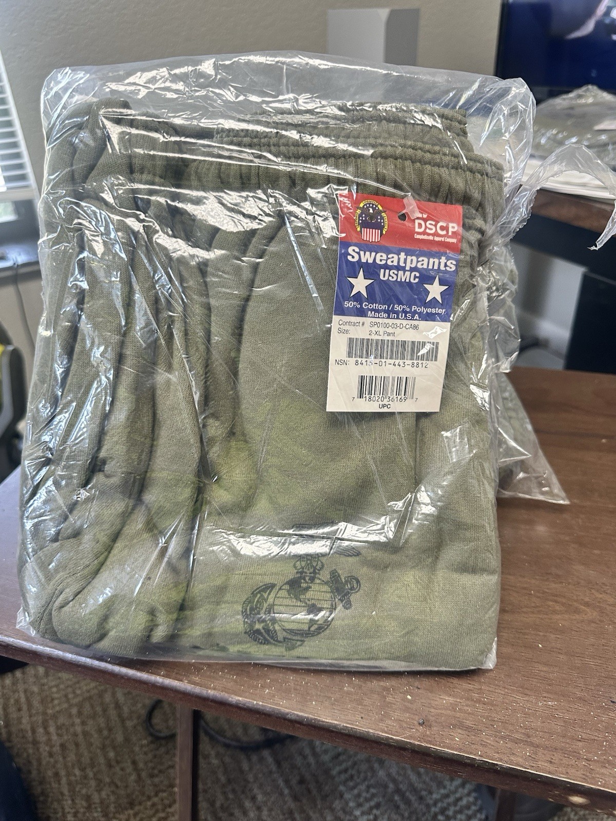 NEW USMC PT Sweat Pant Marine Issue Military Green 2X LARGE – FREE SHIPPING