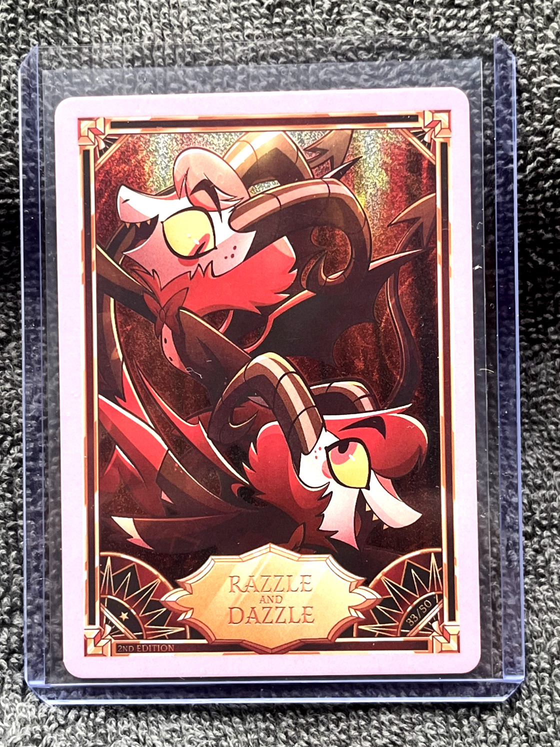 Hazbin Hotel Trading Cards 2nd Edition Pink Foil Razzle and Dazzle #33/50