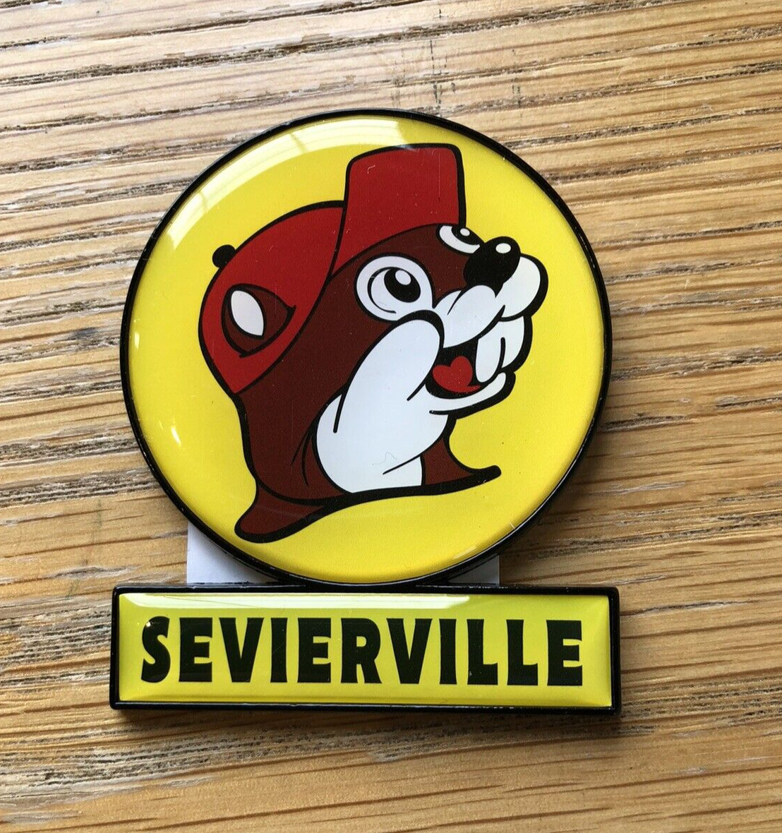 Buc-ee’s Souvenir Magnet – Sevierville Tennessee Sign – Yellow 2 x 2.5 in – New