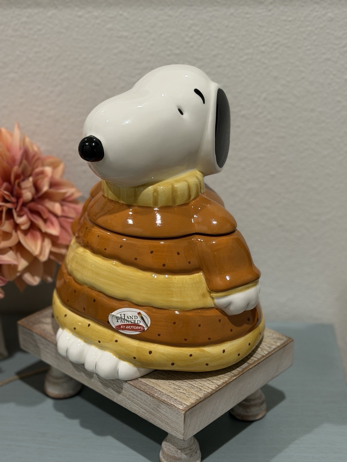 Peanuts New 2026 Zrike Brand Fall Snoopy Cozy Sweater Cookie Jar, 10” Tall