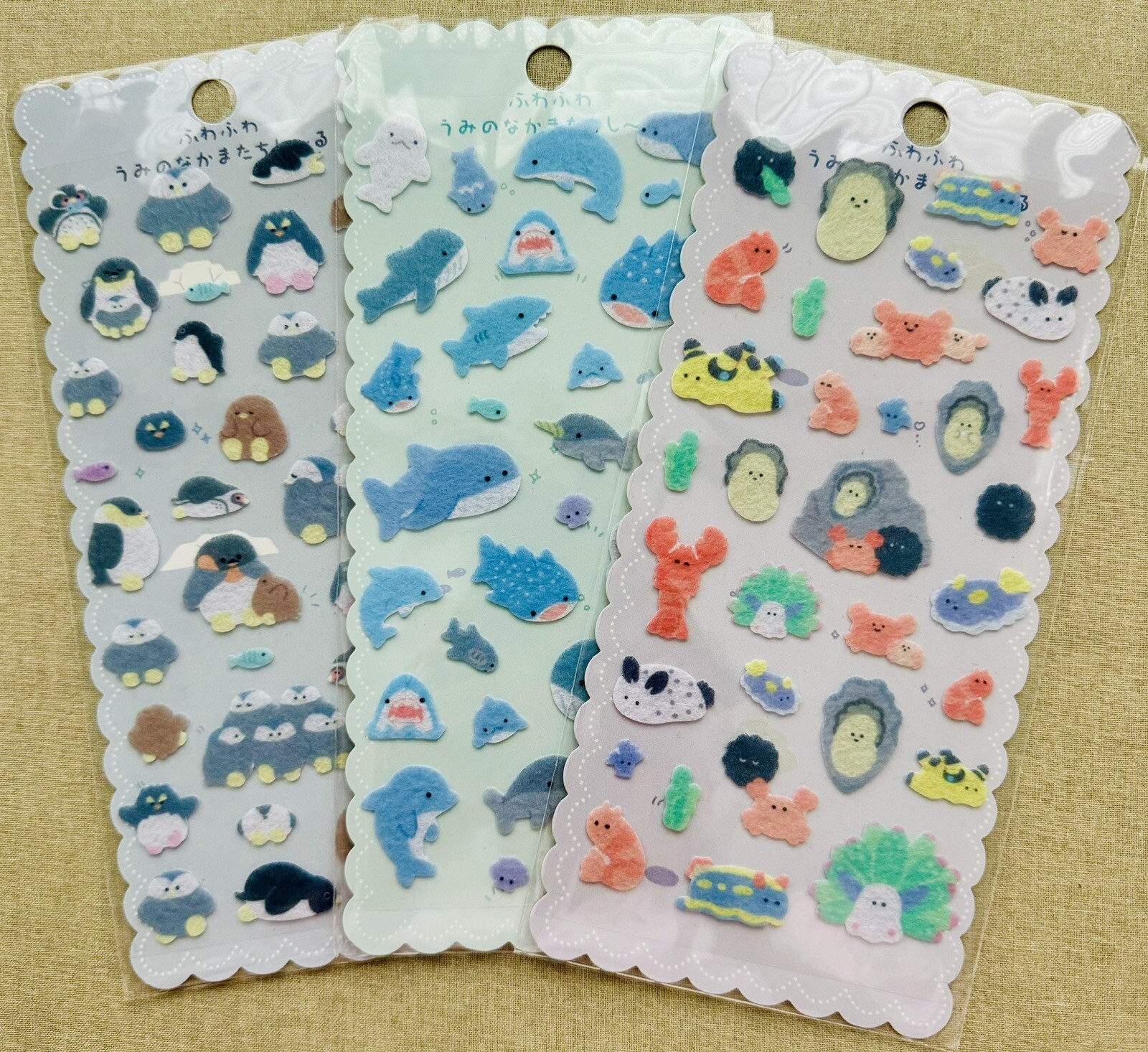 3D Felt Finish Effect Cute Ocean Animal Sticker Sheet – 1 random piece per order