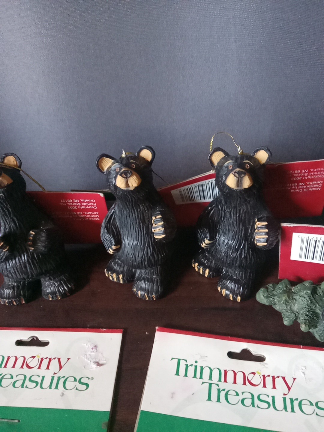 VTG 2003 Trimmerry Treasures Collectible Bear Christmas Ornaments Lot