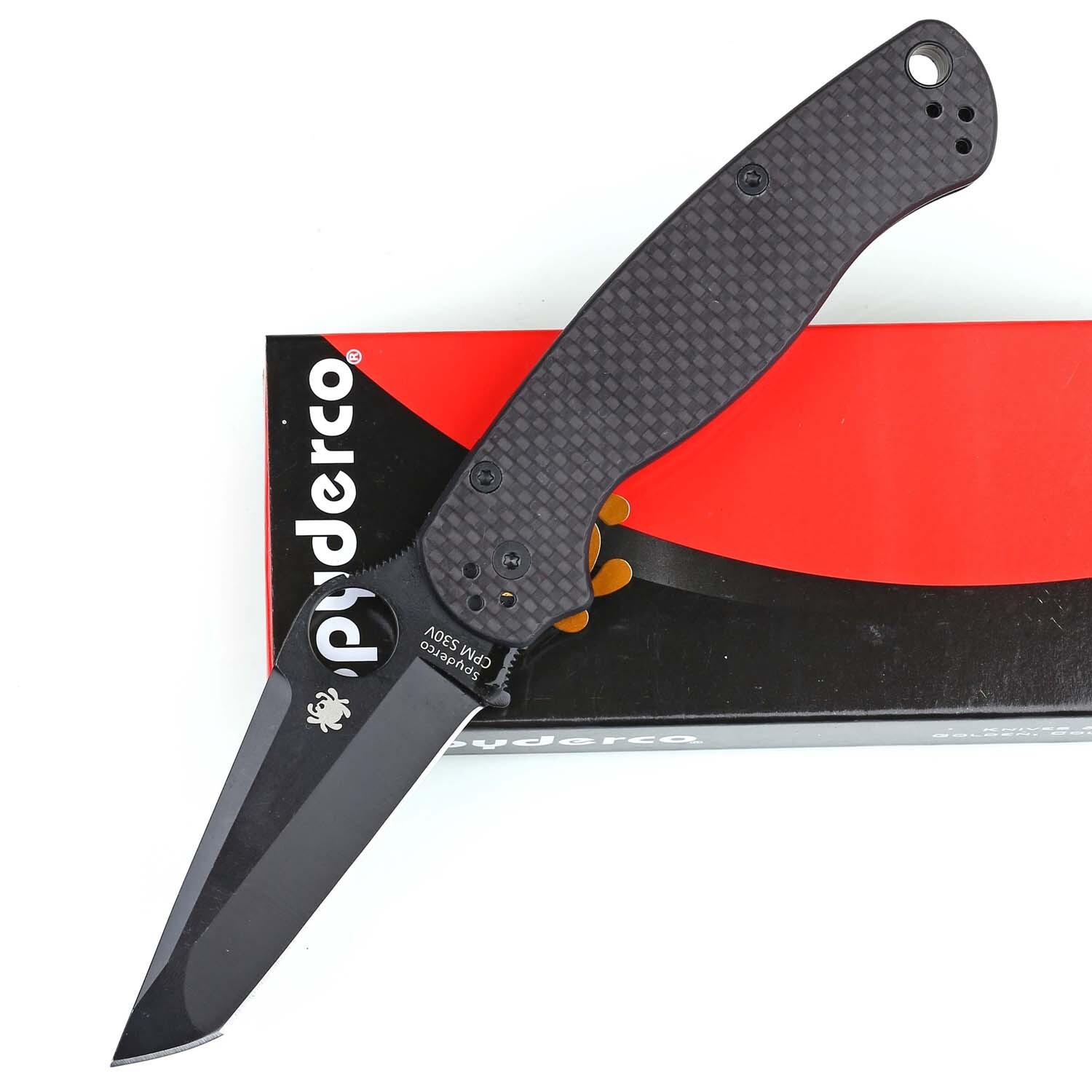 Camping Tactical Folding Knife With Pocket Clip Carbon Fiber Handle Lock Back