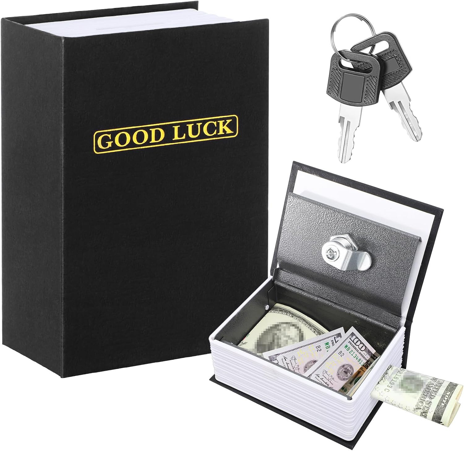Gambling Metal Box Portable Winners Bank Casino Cash Box with Keys Good Luck Cas