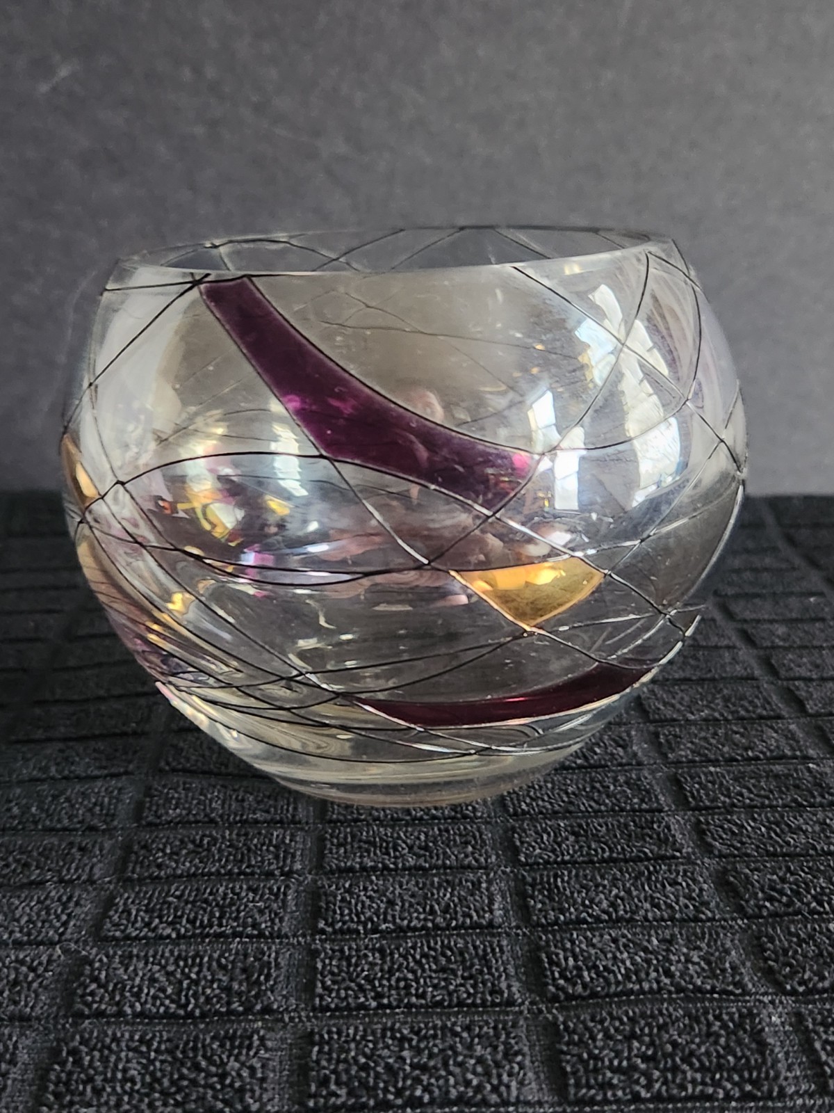 PartyLite Candle Holder • Calypso Mosaic Stainless Glass Tealight/Votive Holder