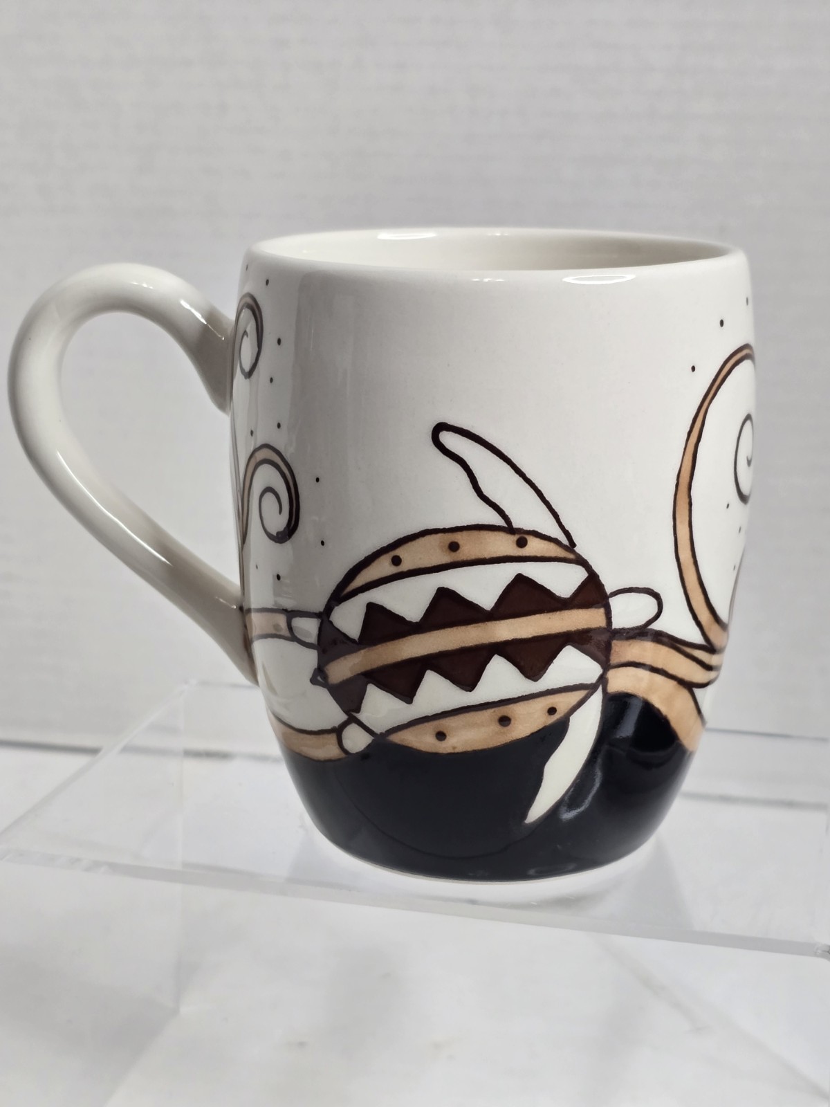 Large Banana Patch Studio Mug With Sea Turtles In Black And Brown Kauai Mint