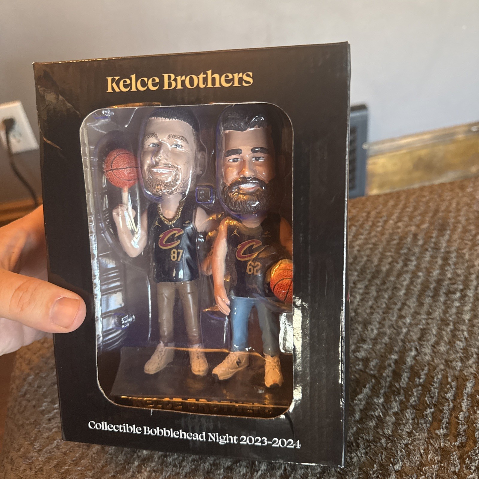 Jason And Travis Kelce Brothers Bobblehead Cleveland Cavaliers SGA New In Box