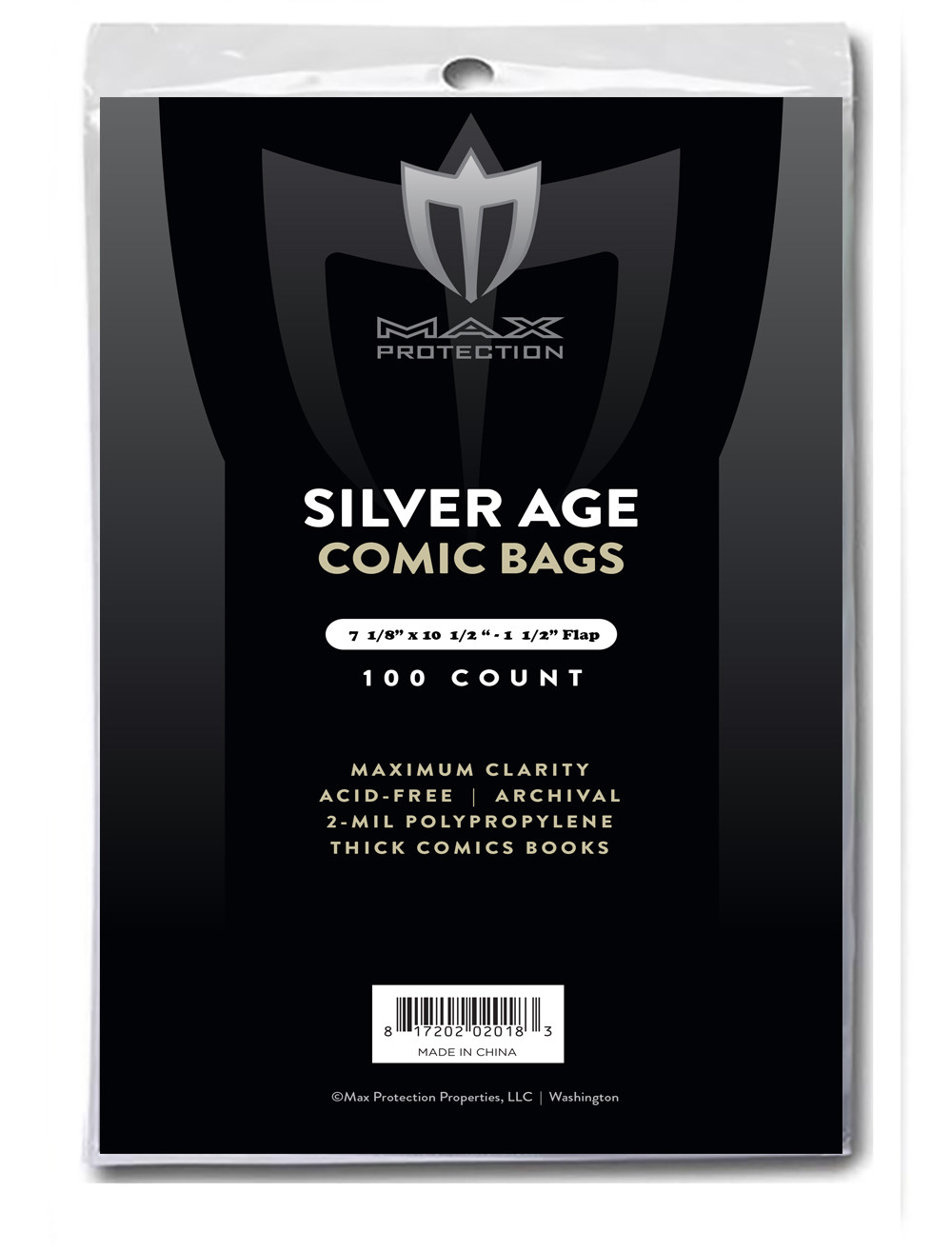500 Max Pro Silver Age Comic Book Poly Bags – 7 1/8 X 10 1/2 2 mil Archival Safe