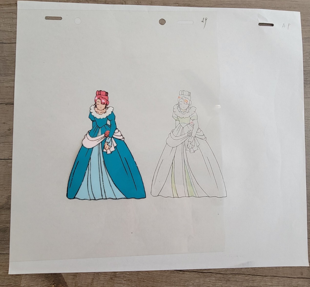 Magical Princess Minky Momo As Cinderella Anime Production Cel & Key Lot of 4