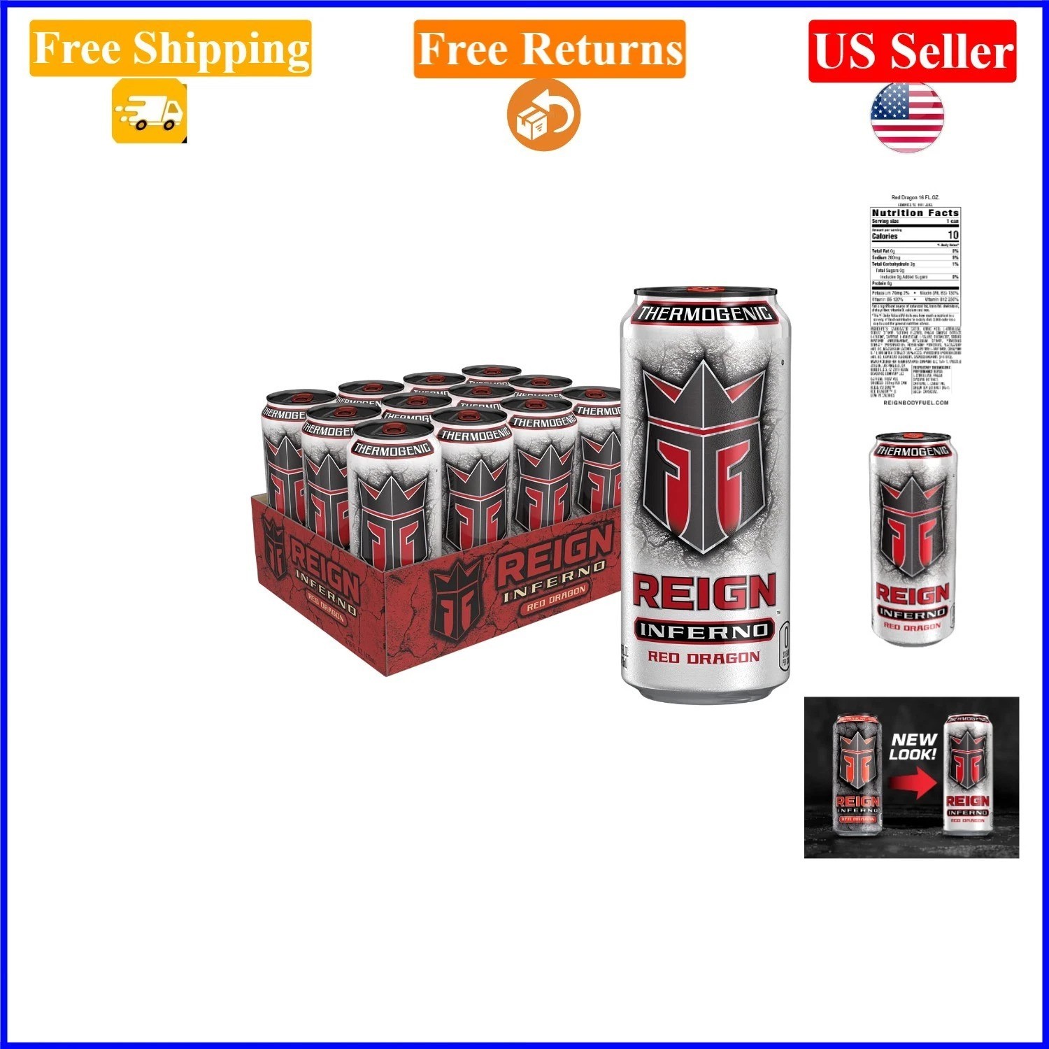 Inferno Red Dragon Thermogenic Fuel, 16 Fl Oz, Pack of 12