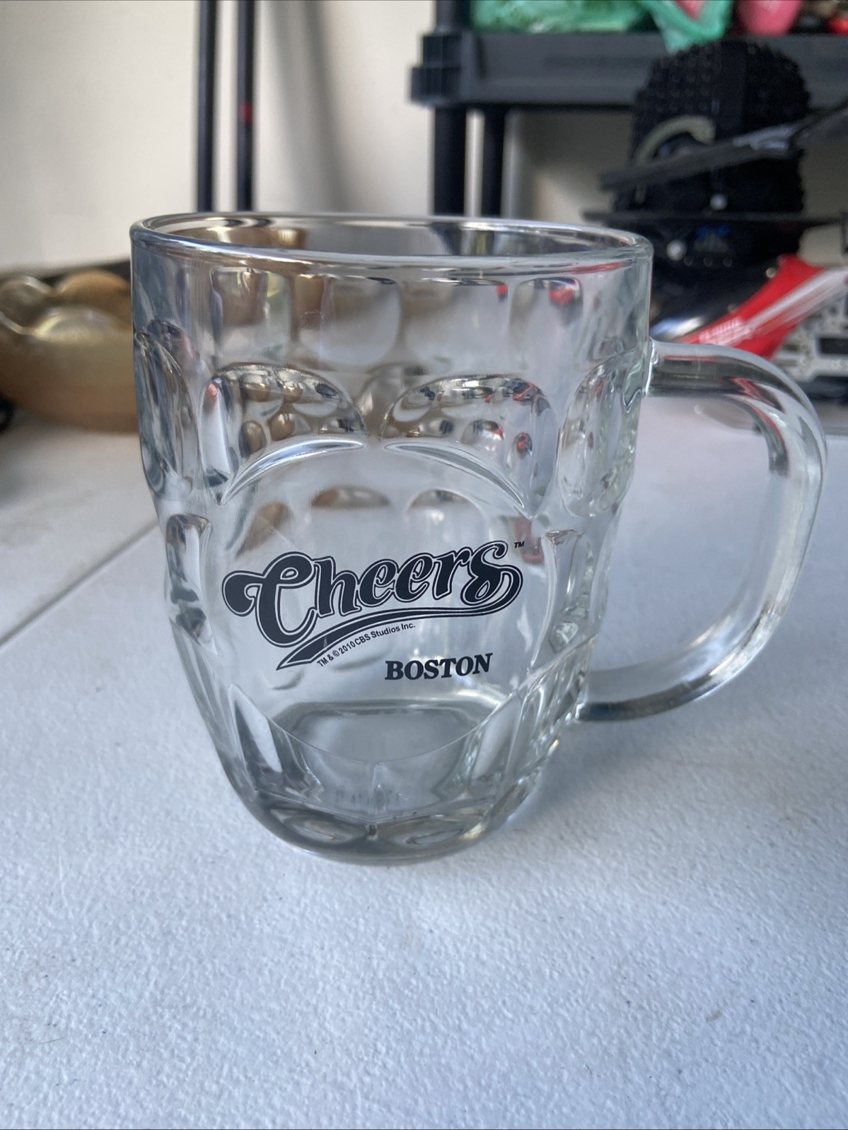 Cheers Bar Boston 2012 Dimpled Beer Mug Glass Collectible TV Memorabilia 16oz