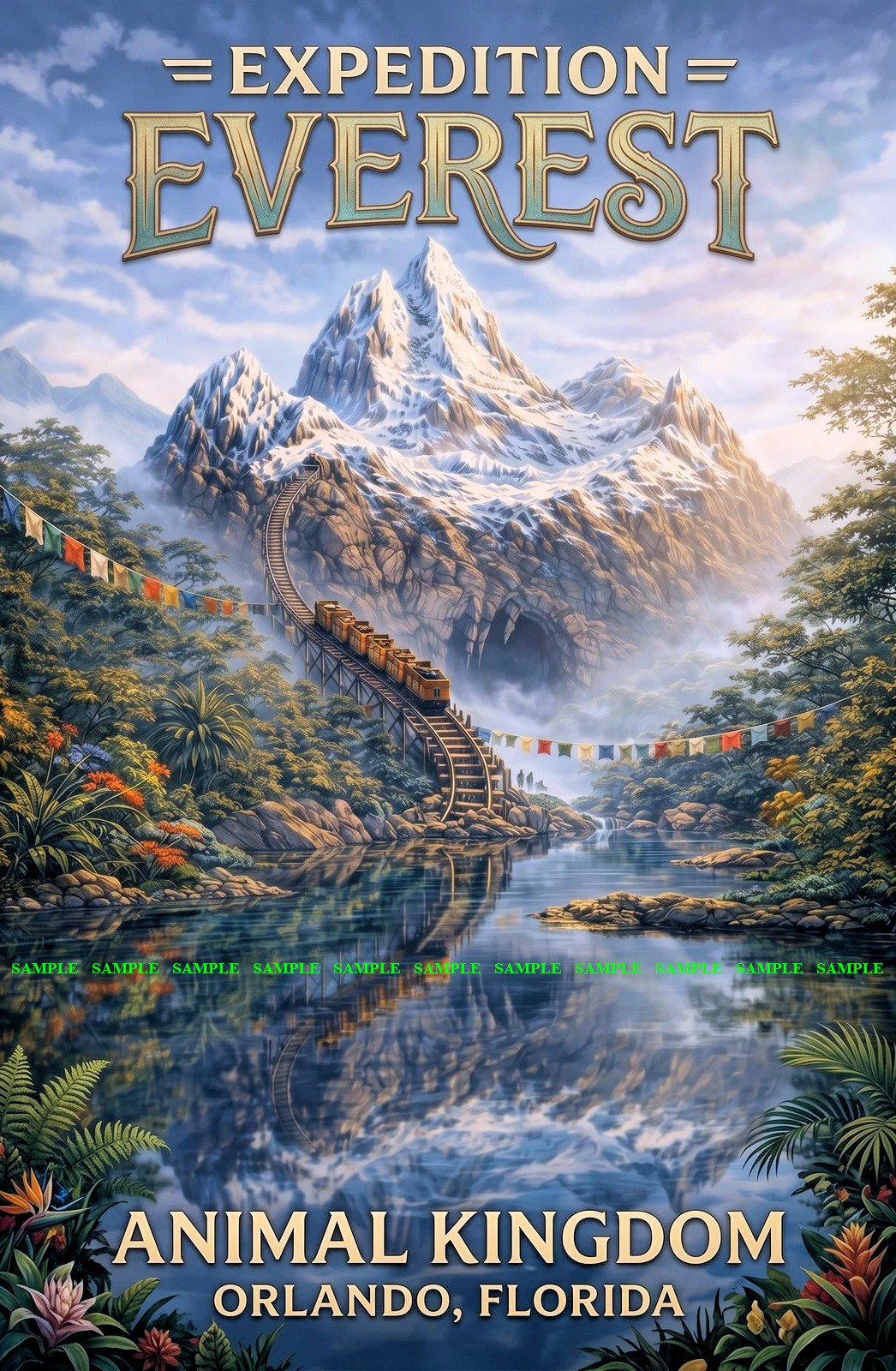 Walt Disney World Animal Kingdom 11 x 17 Poster Expedition Everest Ride