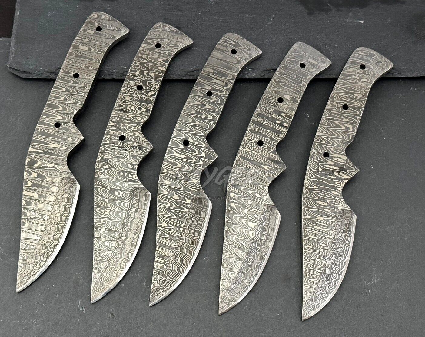 Handmade Damascus Steel Knife Blade | Skinning knife Blanks | Heat Treated |B100