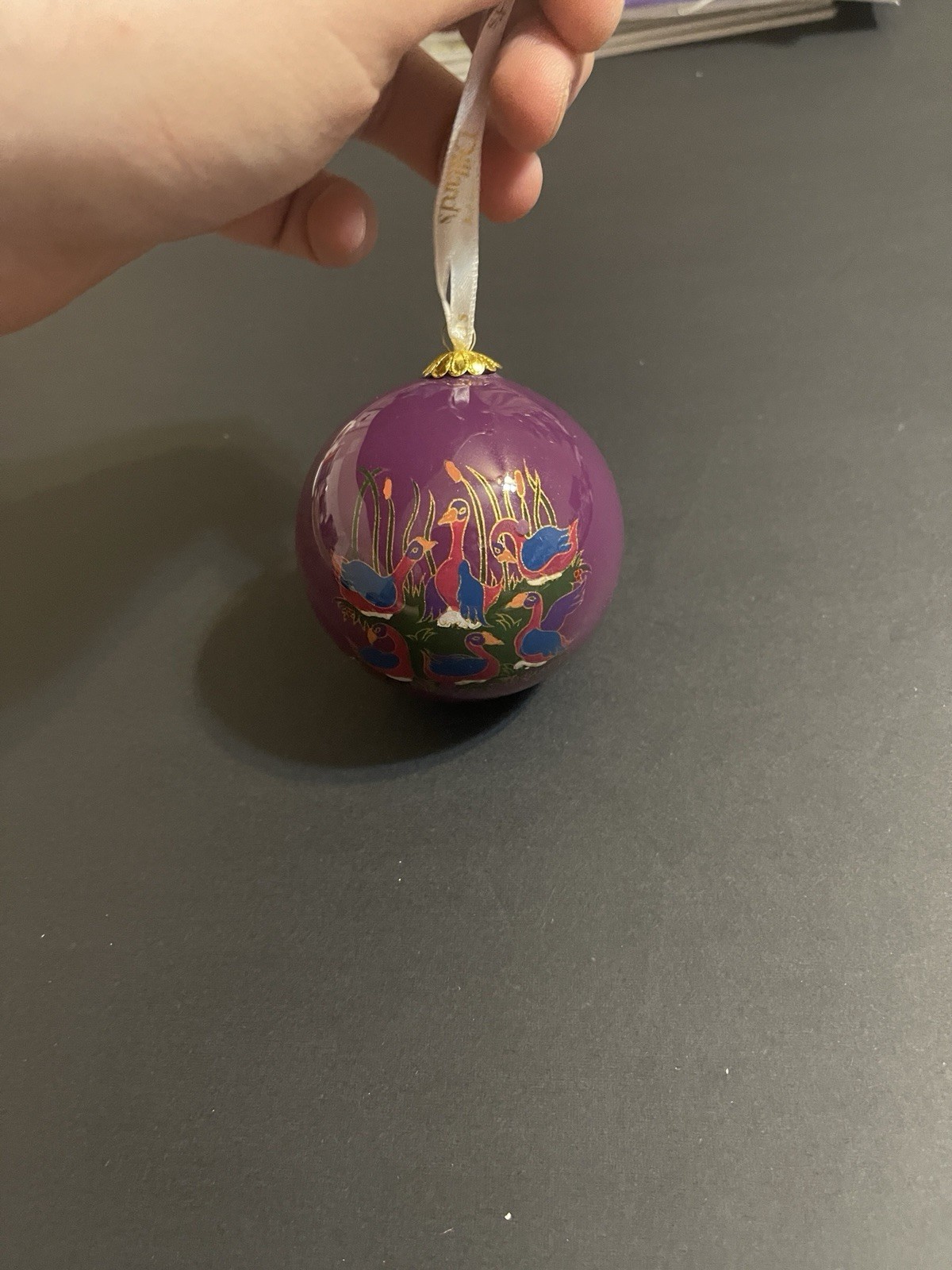 Dillard’s “Six Geese a-Laying” Round Glass Ornament 12 Days of Christmas Series
