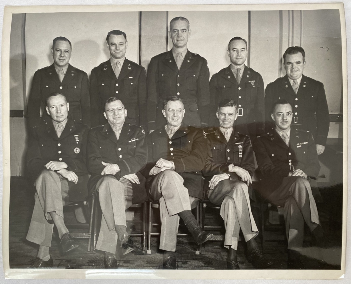 WWII US Army Signal Corps Officers Photo Dated 1/21/44 8×10 Original Military