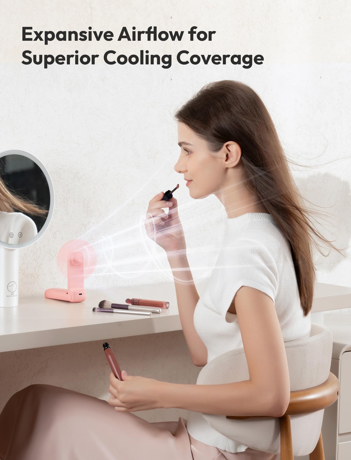 Slim Handheld Fan, Mini Thin Portable Fan, Small Rechargeable Pocket 24h Max