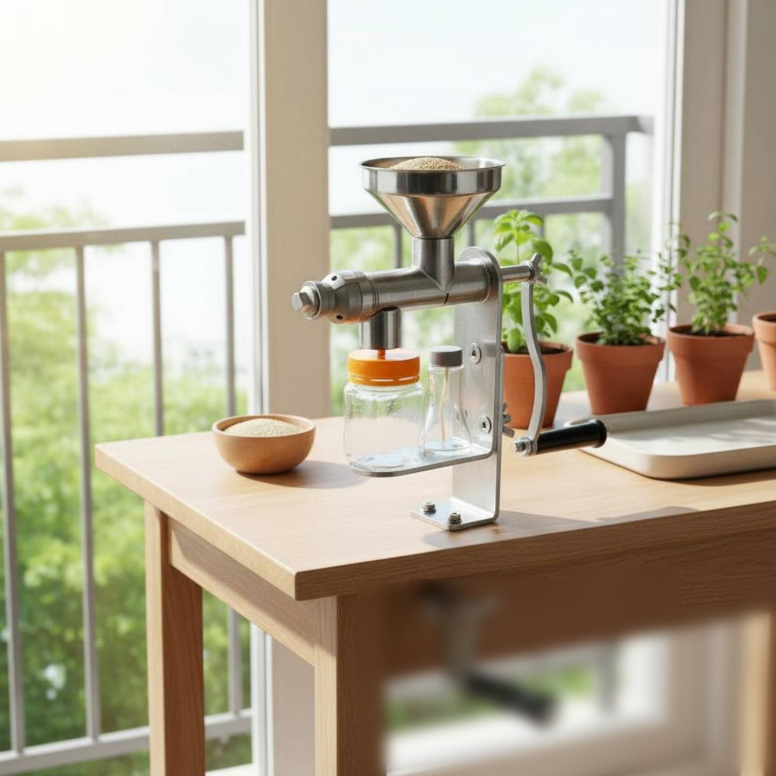 Manual Oil Press Non Electric Kitchen Appliance Easy to Clean for Home