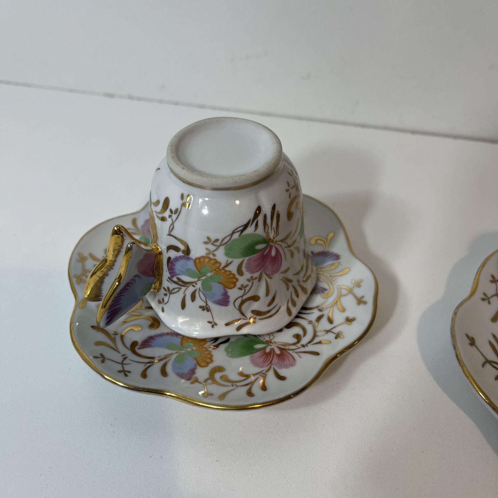 6pc Lot Formalities By Baum Bros (3) Demitasse Tea Cups & (3) Saucers Pre Owned