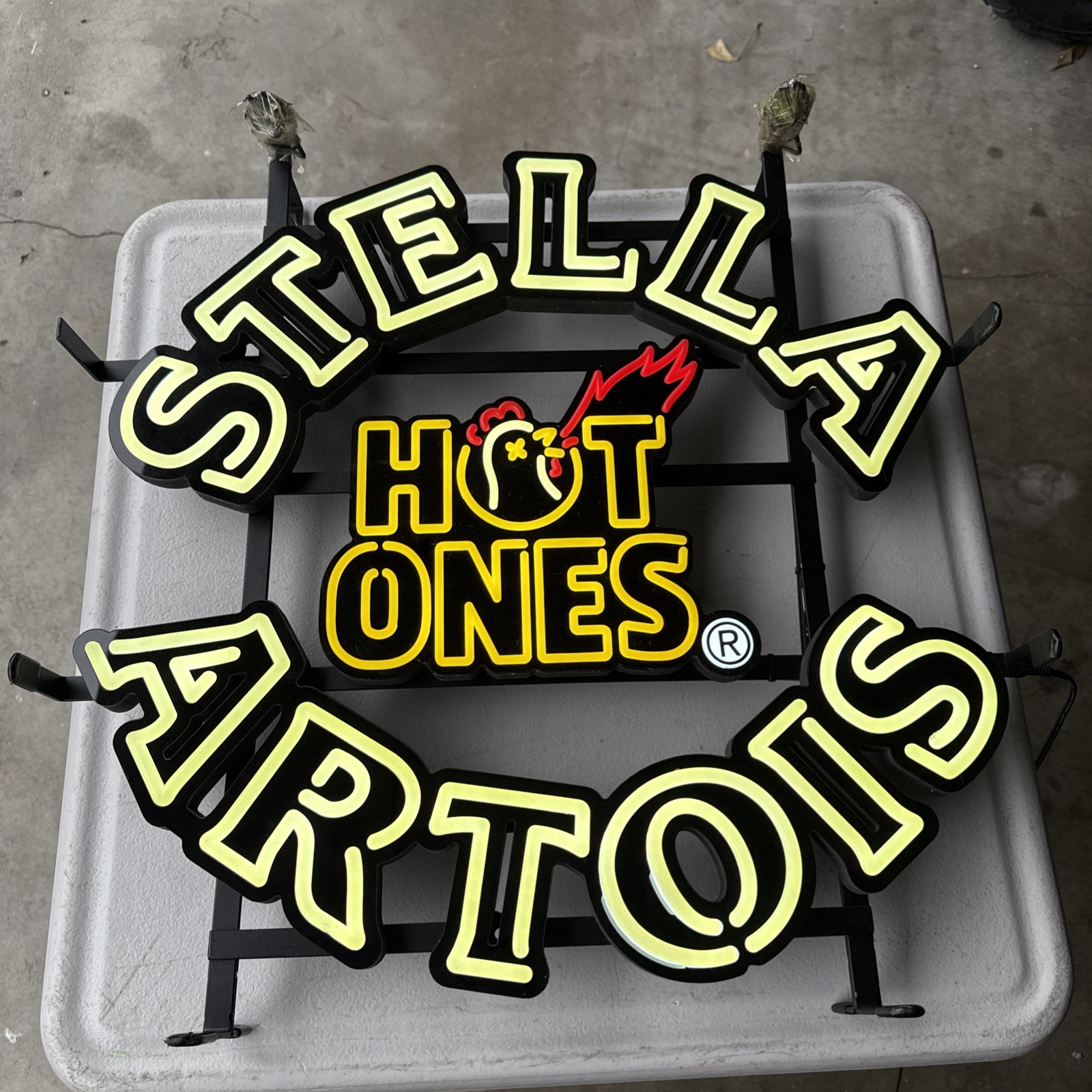Stella Artois X Hot Ones LED Lighted Neon Bar Sign Man Cave Home Bar