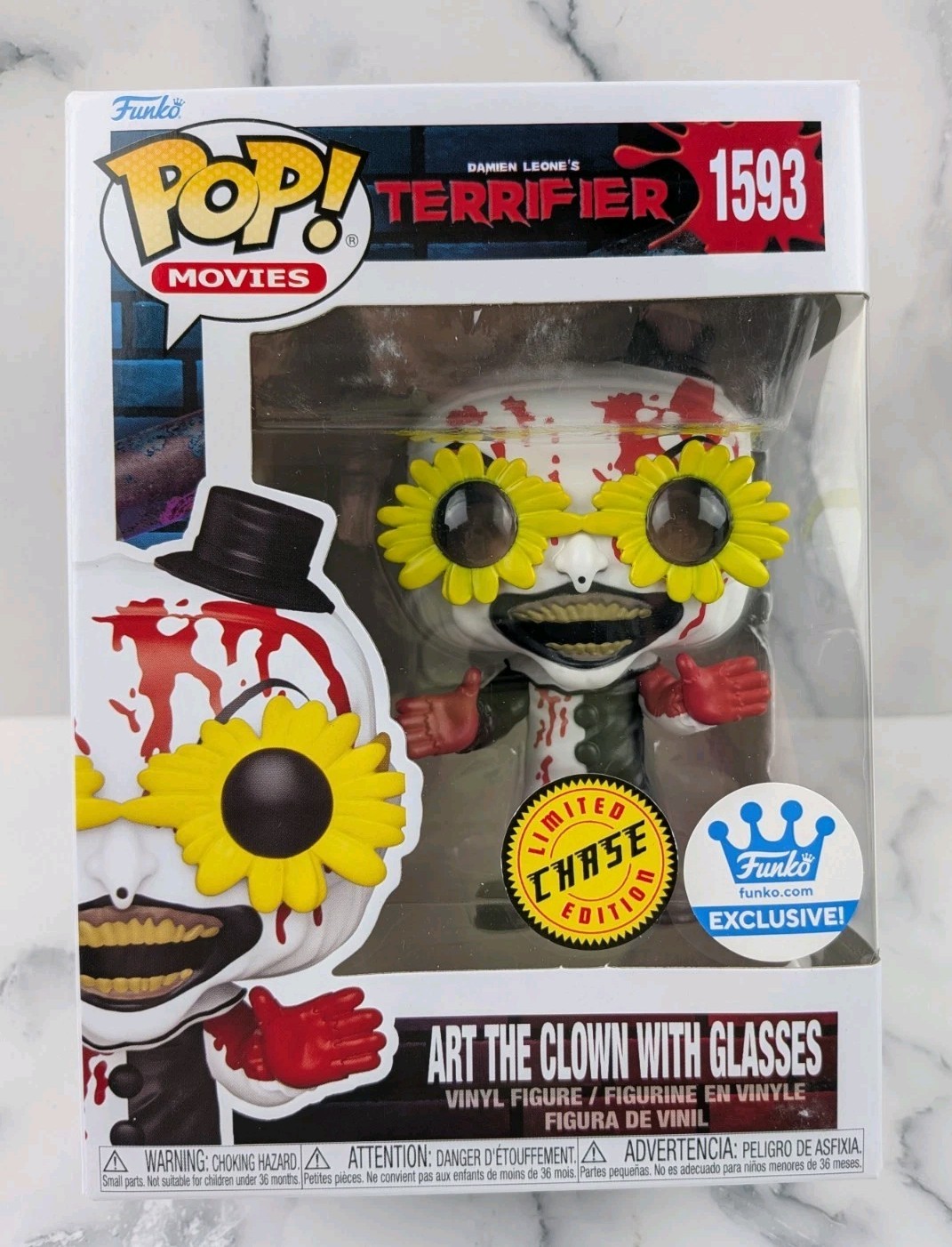 Funko Pop Terrifier Exclusive Art the Clown w Glasses Limited Chase Edition 1593