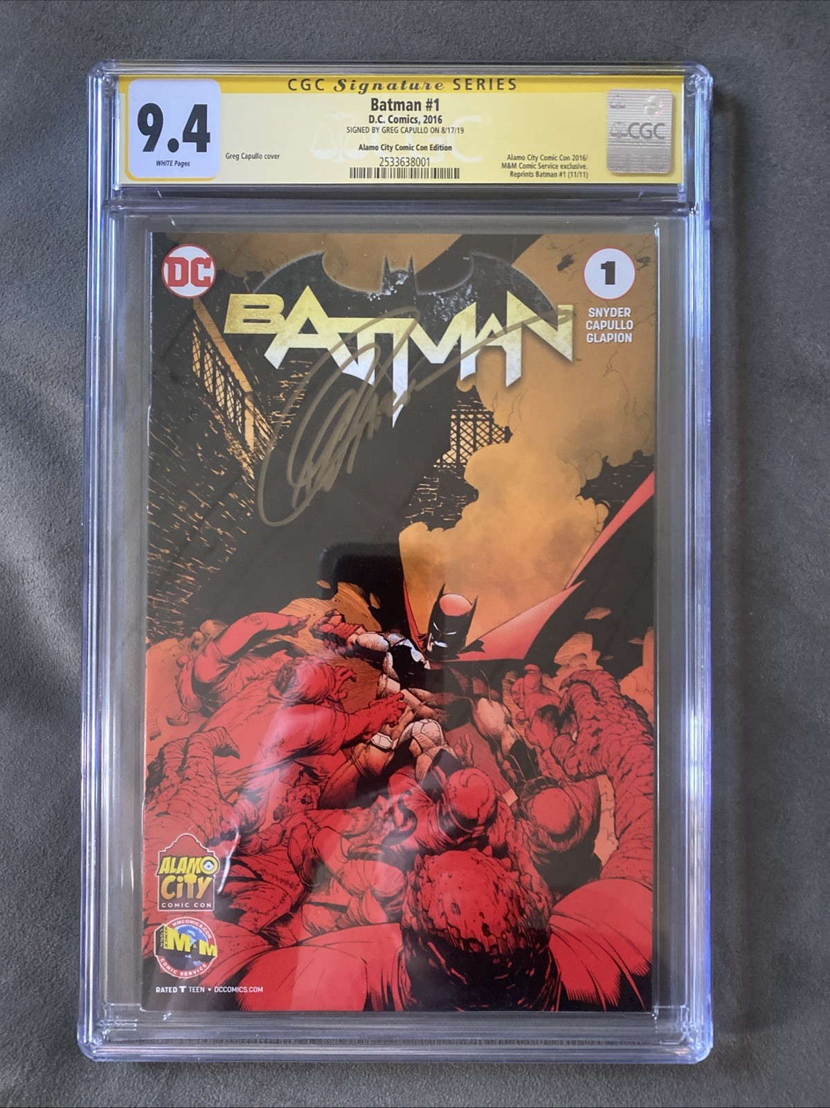 Batman #1 Alamo City Comic Con Exclusive Variant CGC 9.4 Signed Greg Capullo