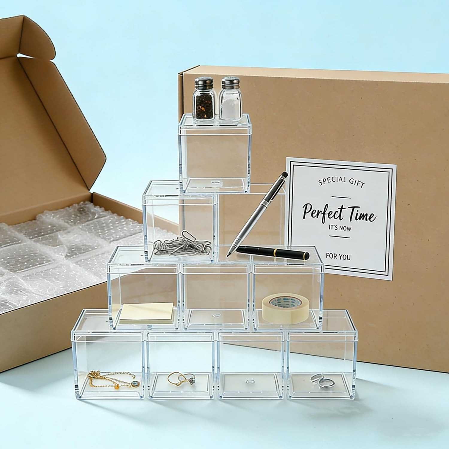 Acrylic Box Small Clear Boxes with Lid 12 Packs Small Acrylic Candy Box Display