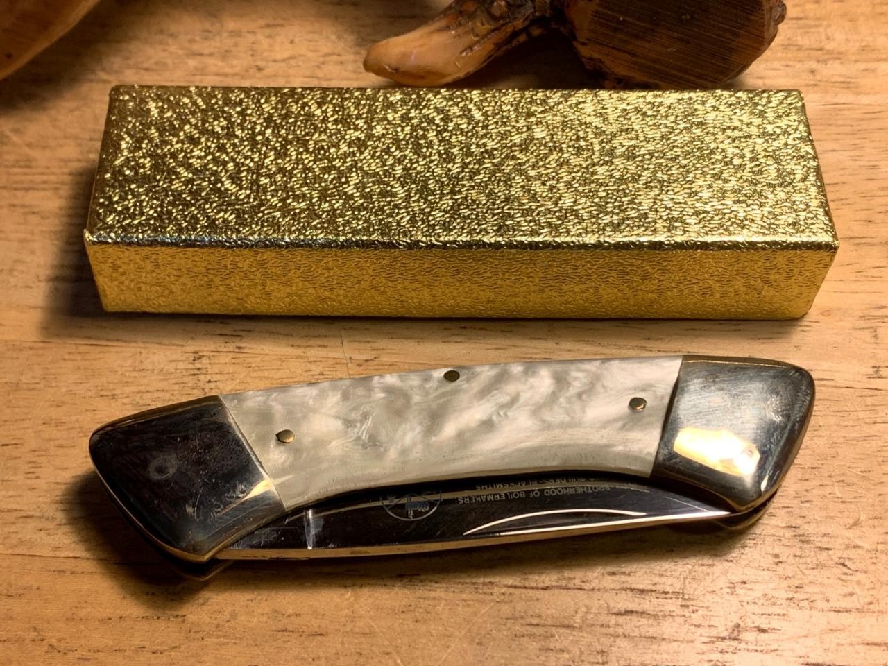 Star Int Brotherhood Boiler Makers Canoe 3 5/8″ Pocket Knife CH242 Made in Japan