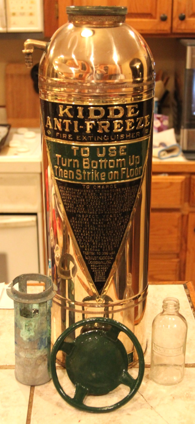 Vintage Antique “KIDDE ANTI-FREEZE” Brass Copper Extinguisher-Polished Restored