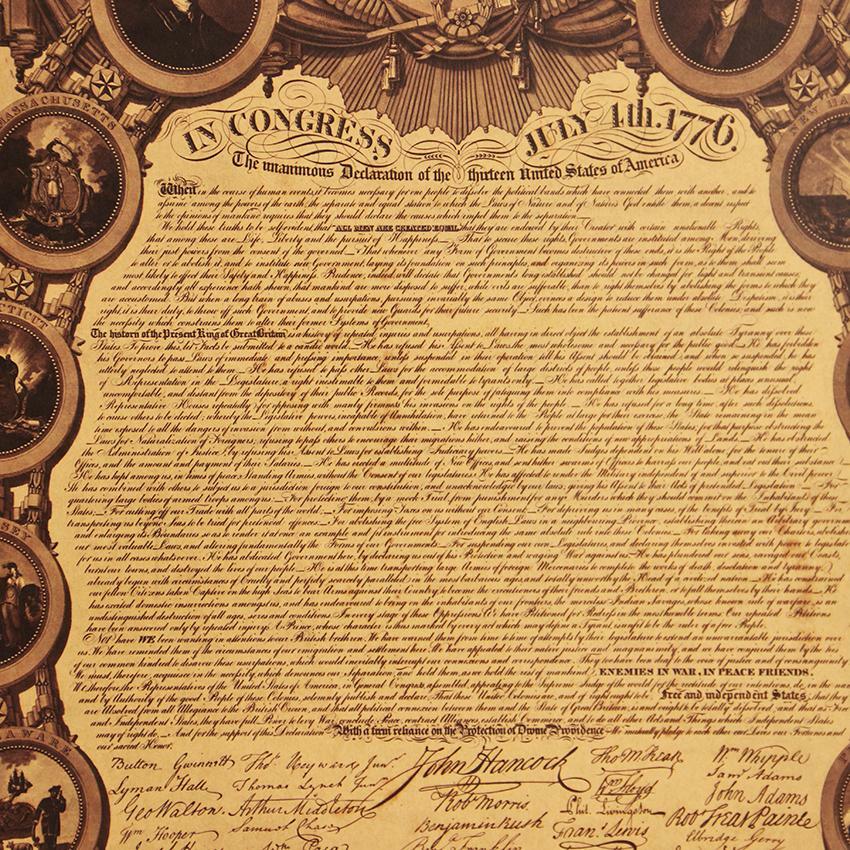 Declaration of Independence America Poster Replica Large US history