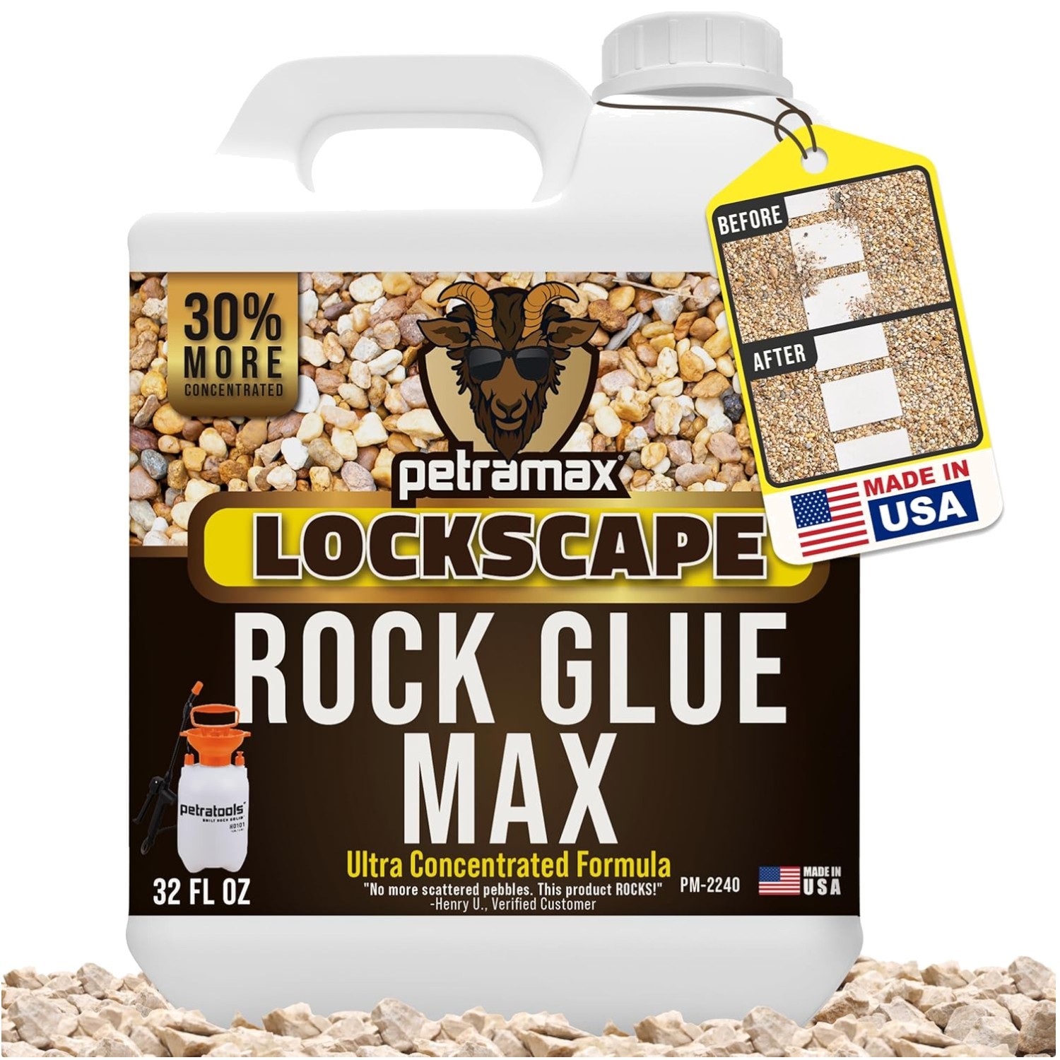 Pet Safe Max Landscape Glue 32 Oz – Erosion Resistant Mulch & Gravel Stabilizer