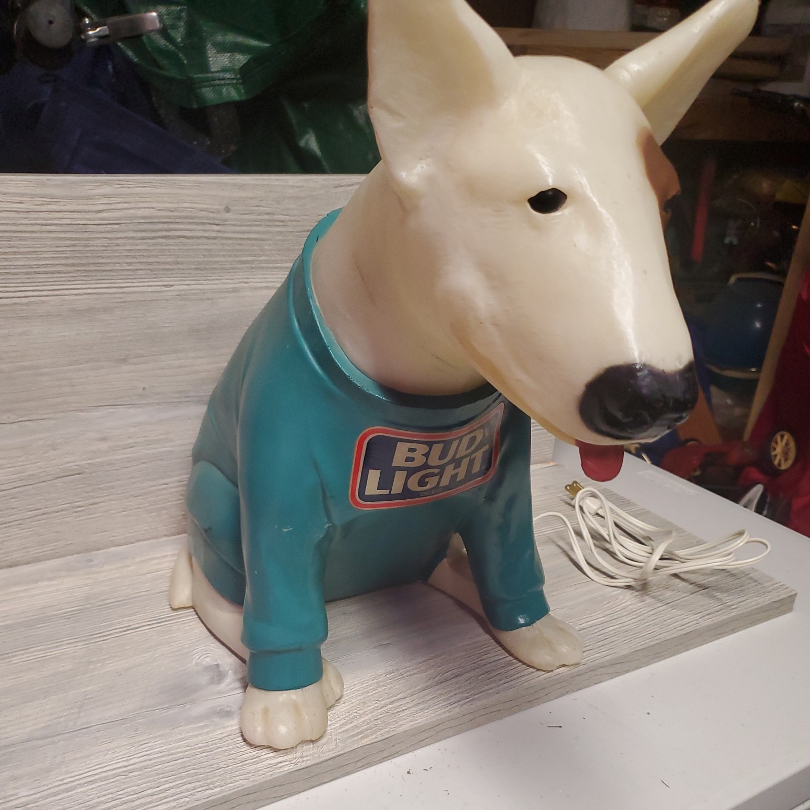 Spuds Mackenzie Bud Light Blow Mold Bar Lamp Vintage, MISSING ORIGINAL CORD