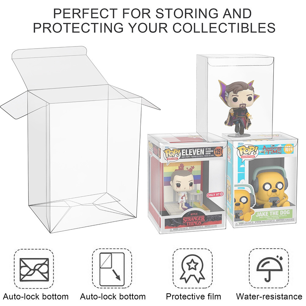 Lot 5 20 50 100 Pop Protector Cases (0.4mm) for 4″ Funko POP! Vinyl Figures Box