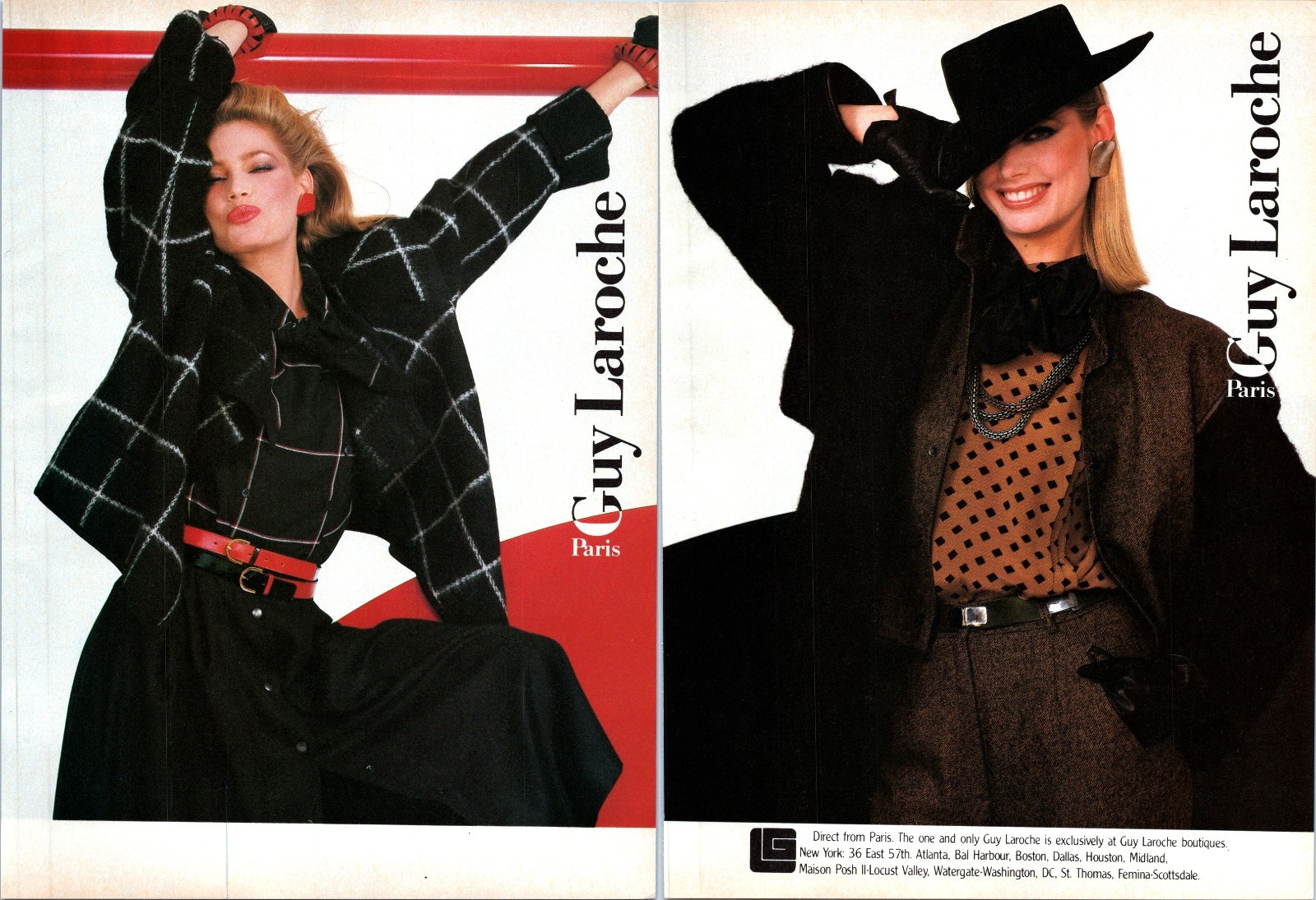 1983 • GUY LAROCHE print ad • 1980s High Fashion Sexy 80s Style CA.14