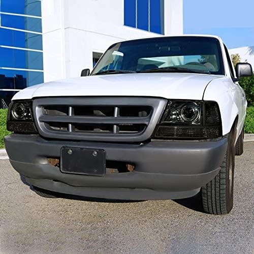 Halo Projector Headlights Smoke + Corner Lights Bumper Turn Signal Lamp Compatib